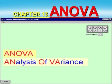 CHAPTER 13 ANOVA.