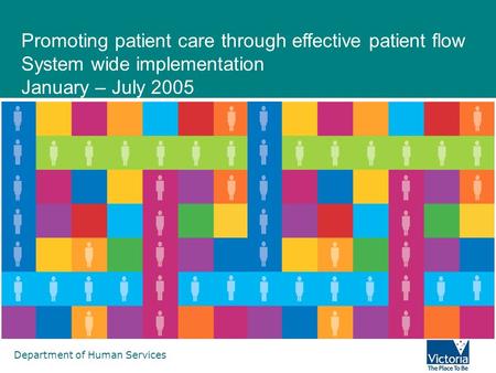 Department of Human Services Promoting patient care through effective patient flow System wide implementation January – July 2005.