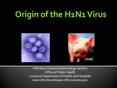 Infectious Disease Epidemiology Section Office of Public Health Louisiana Department of Health and Hospitals www.infectiousdisease.dhh.louisiana.gov.