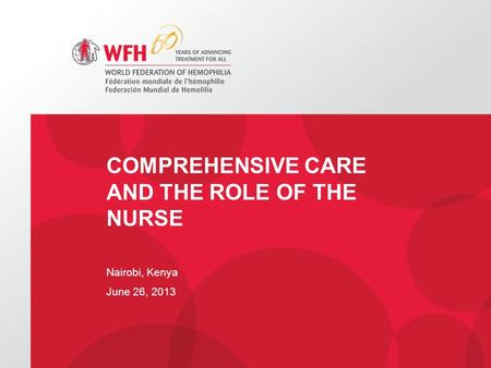 COMPREHENSIVE CARE AND THE ROLE OF THE NURSE Nairobi, Kenya June 26, 2013.