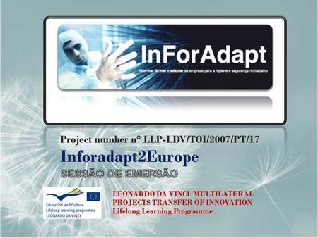 LEONARDO DA VINCI MULTILATERAL PROJECTS TRANSFER OF INNOVATION Lifelong Learning Programme.