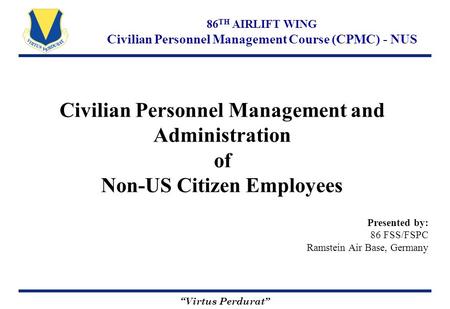 Civilian Personnel Management and Non-US Citizen Employees