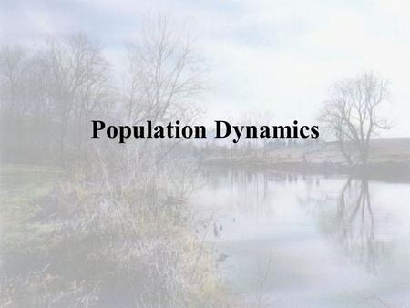 Population Dynamics.