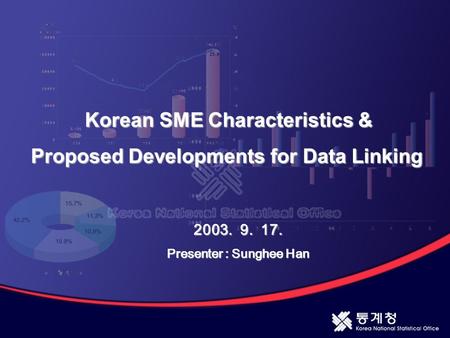 Korean SME Characteristics & Proposed Developments for Data Linking 2003. 9. 17. Presenter : Sunghee Han.