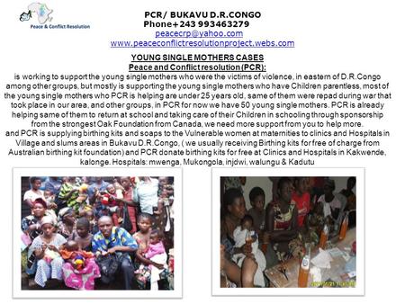 PCR/ BUKAVU D.R.CONGO Phone+243 993463279