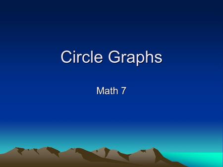 Circle Graphs Math 7. Things We Need To Know The inside of a circle has ___º. (this is 100% of the circle) Half the inside of a circle has ___ º. (this.