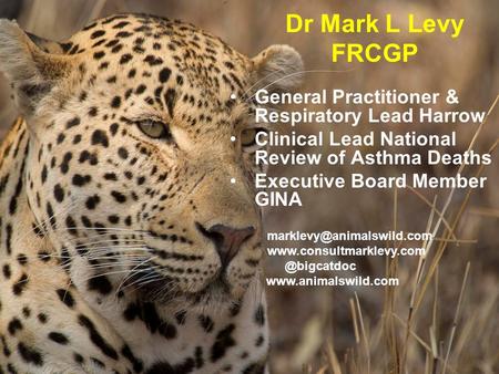 Dr Mark L Levy FRCGP General Practitioner & Respiratory Lead Harrow