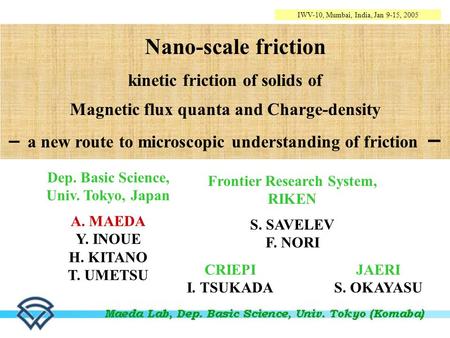 Nano-scale friction kinetic friction of solids of Magnetic flux quanta and Charge-density － a new route to microscopic understanding of friction － Dep.