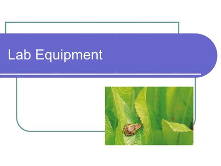 Lab Equipment. Magnifying Glass Magnifying glass: for low maginification of an object, do not need power source.