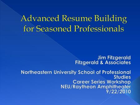  Learn how human resources department’s review resumes today.  Learn how to create a resume when experience is on your side and/or when changing careers.