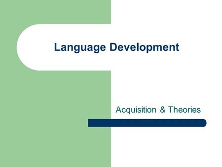 Language Development Acquisition & Theories. Genie What was Genie’s overall condition like? – Social – Physical – Cognitive What did the cognitive testing.