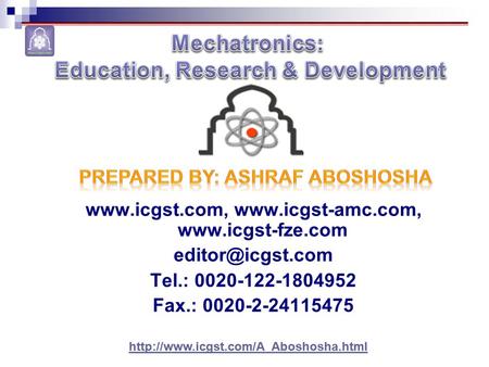 Mechatronics: Education, Research & Development