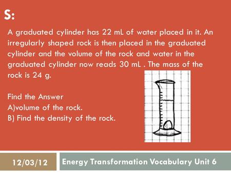 Energy Transformation Vocabulary Unit 6