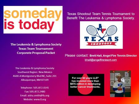 The Leukemia & Lymphoma Society Southwest Region: New Mexico 4600-A Montgomery Blvd NE, Suite 201 Albuquerque, NM 87109 Telephone: 505.872.0141 Fax: 505.872.2480.