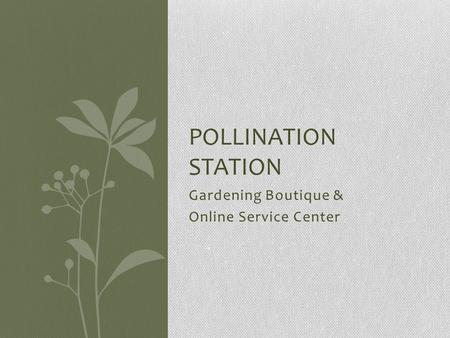 Gardening Boutique & Online Service Center POLLINATION STATION.