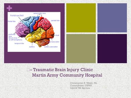 + – Traumatic Brain Injury Clinic Martin Army Community Hospital Christopher R. Walsh, PA. Commander, USPHS MACH TBI Service.