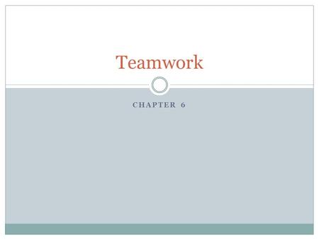 Teamwork Chapter 6.