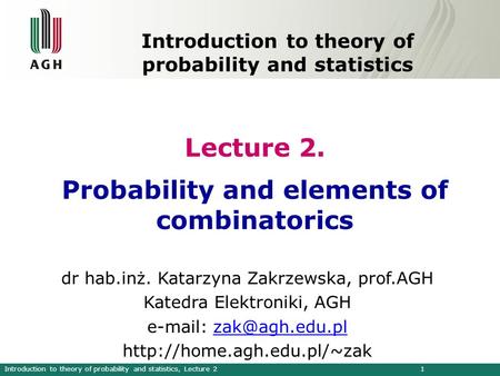 Introduction to theory of probability and statistics