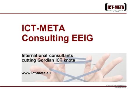 ICTM20081121.PPT/hoffmann/nov08/1 ICT-META Consulting EEIG International consultants cutting Gordian ICT knots