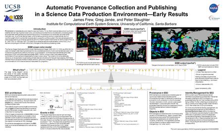 ES3 architecture ES3’s provenance capture system uses a client- server architecture. The collector client augments a science process’s execution environment.