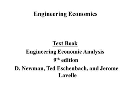 Engineering Economics