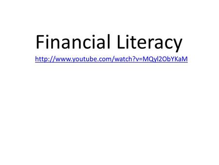 Financial Literacy