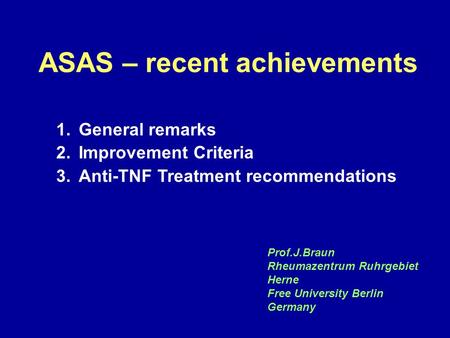 ASAS – recent achievements