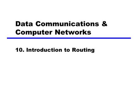 Data Communications & Computer Networks