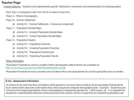 Teacher Page E.O.C. Assessment Information It remains to be seen how they will address skills questions, however, there is likely to be an assumption that.