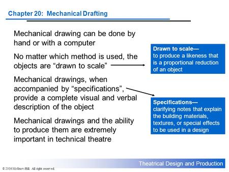 Mechanical drawing can be done by hand or with a computer