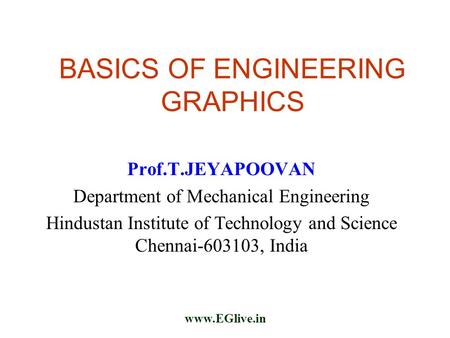 BASICS OF ENGINEERING GRAPHICS