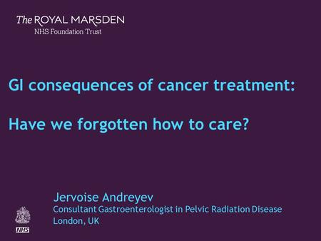 GI consequences of cancer treatment: Have we forgotten how to care?