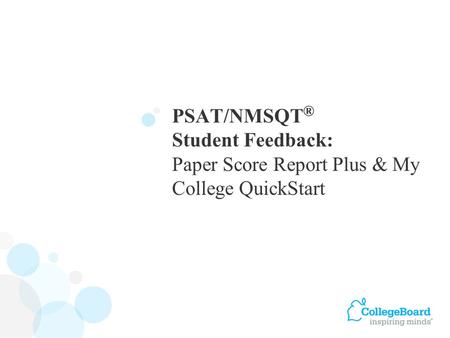 Score Report Plus Scores and percentiles