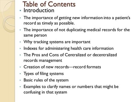 Table of Contents Introduction