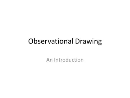 Observational Drawing