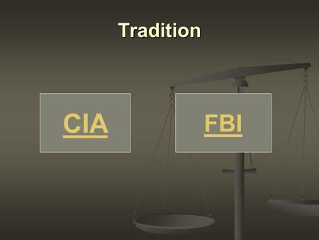 Tradition CIA FBI. Commissions US Commission on National Security in the 21 st Century (USCNS) Hart- Rudman Commission (see Phase 1 Report, p. 7) US Commission.