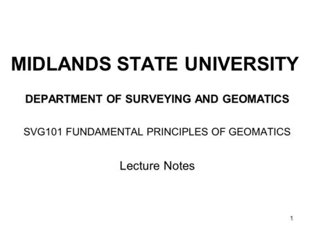 MIDLANDS STATE UNIVERSITY