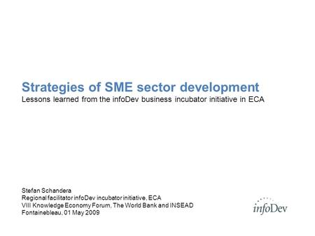 Strategies of SME sector development