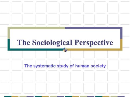 The Sociological Perspective