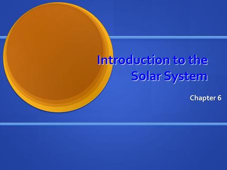 Introduction to the Solar System