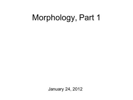 Morphology, Part 1 January 24, 2012. For Starters The “Turing Test” Conceived by the English mathematician/philosopher Alan Turing (1912-1954). Turing.