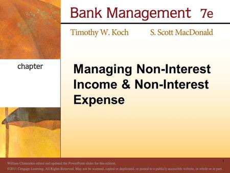 Managing Non-Interest Income & Non-Interest Expense