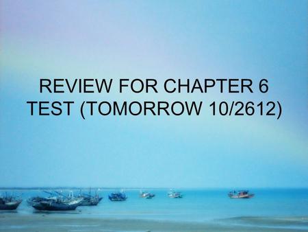 REVIEW FOR CHAPTER 6 TEST (TOMORROW 10/2612). What was Thomas Jefferson's job in President Washington's cabinet? What is that job's duty? SECRETARY OF.