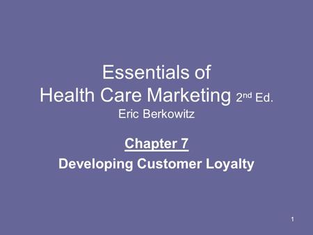 Essentials of Health Care Marketing 2nd Ed. Eric Berkowitz