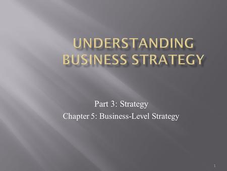 Understanding Business Strategy