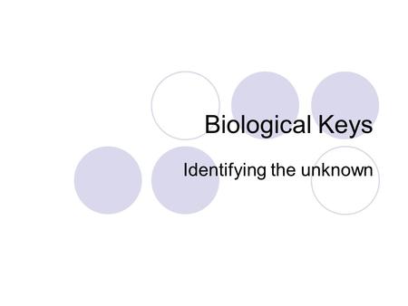 Biological Keys Identifying the unknown. Separate this lab equipment into two groups using their physical properties. GogglesTest tube holder Bunsen burnerBeaker.