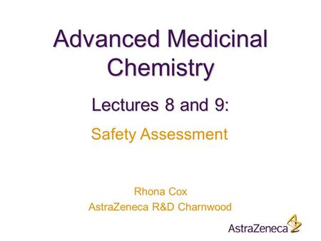 Advanced Medicinal Chemistry