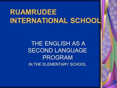 RUAMRUDEE INTERNATIONAL SCHOOL