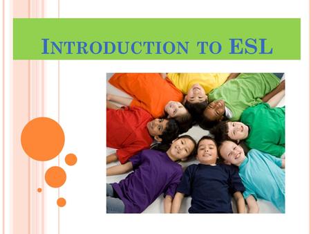 I NTRODUCTION TO ESL. U NDERSTANDING S ECOND L ANGUAGE T ERMINOLOGY ESL – English as a Second Language ESOL – English for Speakers of Other Languages.