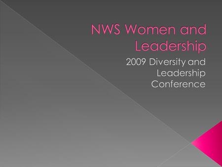  Women comprise about 50% of the workforce  Yet only 15% - 20% of Fortune 500 companies have females in their top two tiers of leadership.